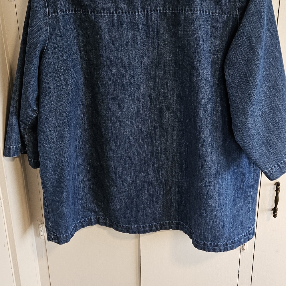Martha Stewart Denim Shirt With Side Zipper Size XL - Picture 4 of 4
